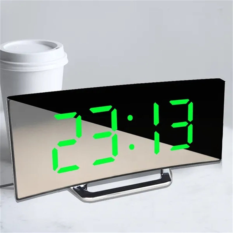 Digital Desk Clock | Curved Face, Oversized Digits