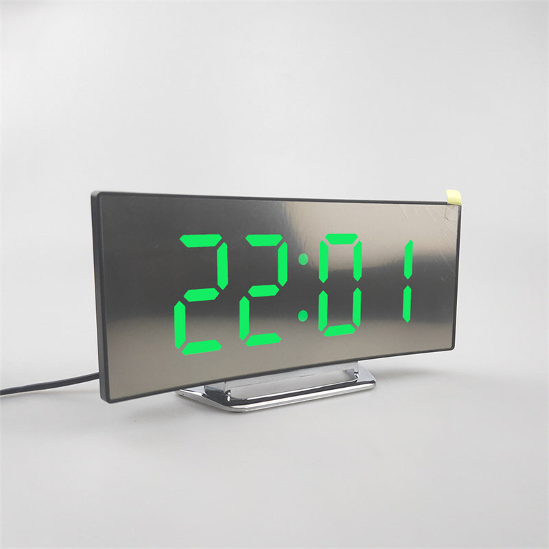 Digital Desk Clock | Curved Face, Oversized Digits