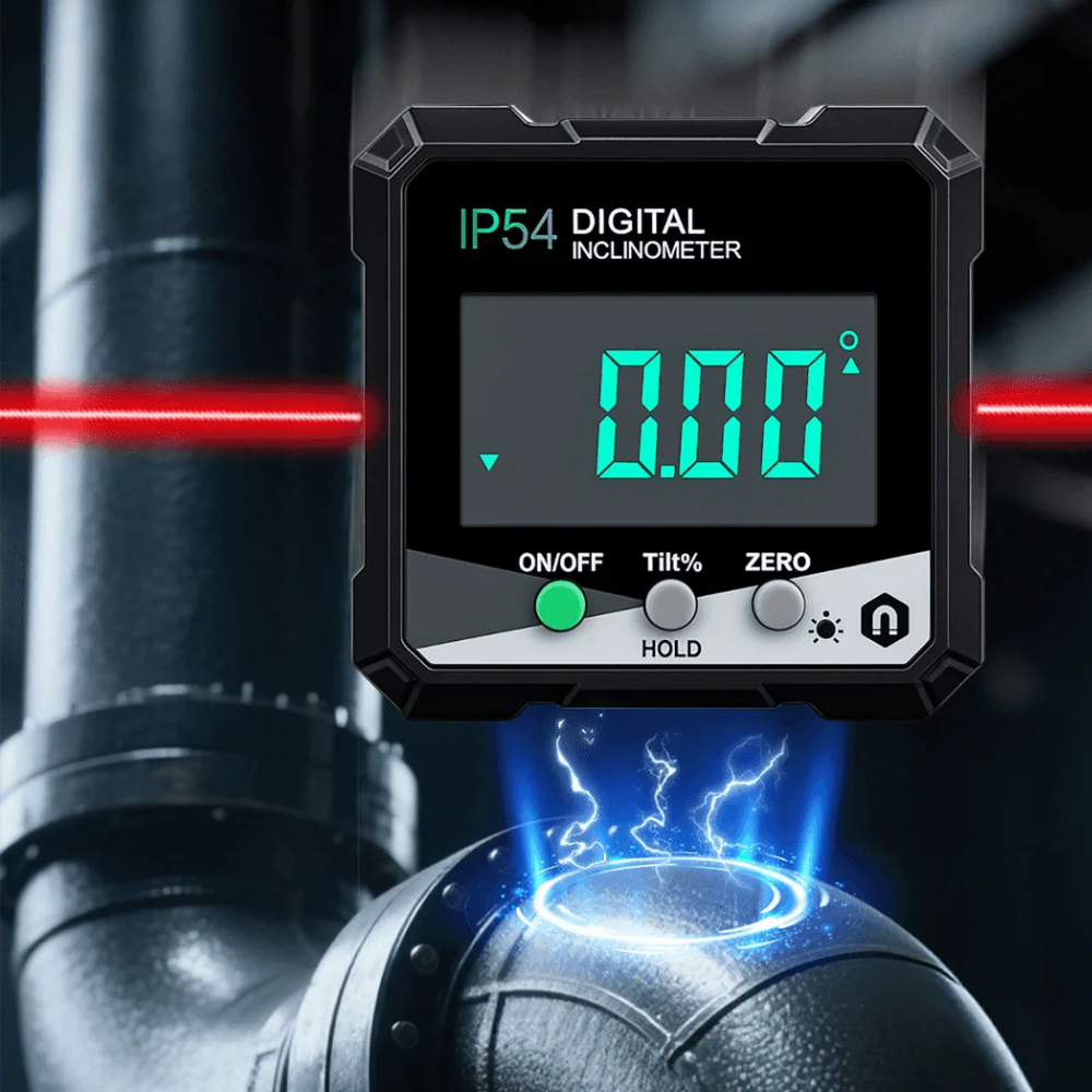 Digital Laser Tilt Level | ±0.2° Accuracy, 360° Magnetic Base | Backlit LCD Display, USB-C Rechargeable Tool Kit