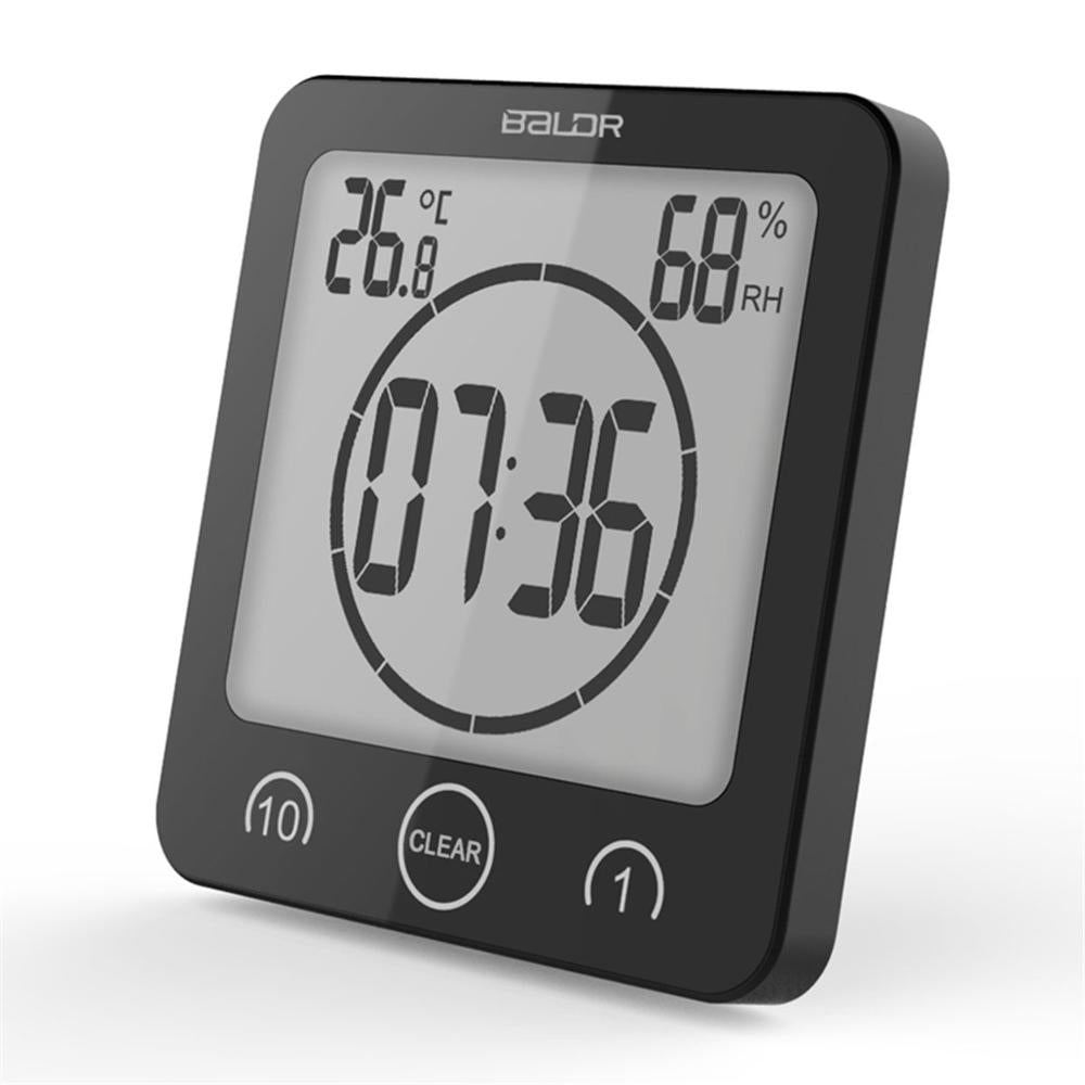 Digital Shower Clock AquaClock | Waterproof Suction Cup Mount, 10 cm Diameter | Large Display for Steamy Bathroom Timing