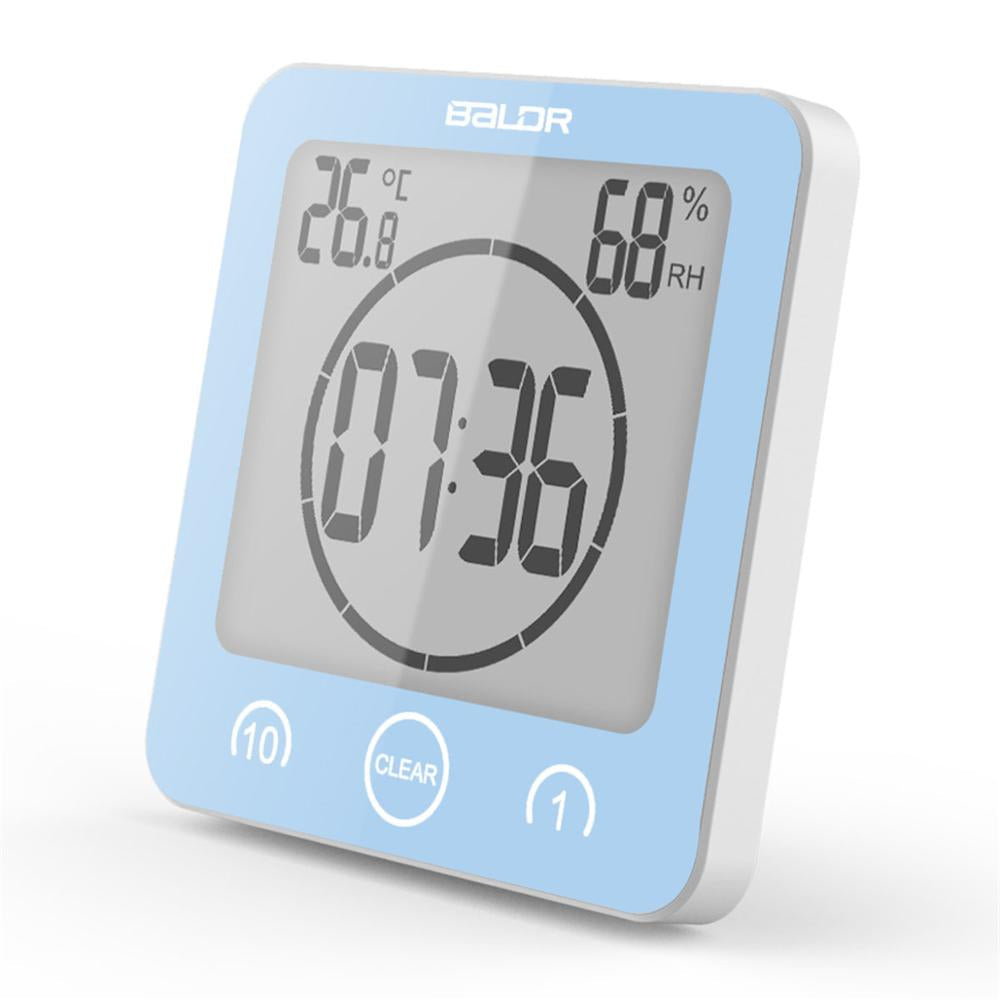 Digital Shower Clock AquaClock | Waterproof Suction Cup Mount, 10 cm Diameter | Large Display for Steamy Bathroom Timing