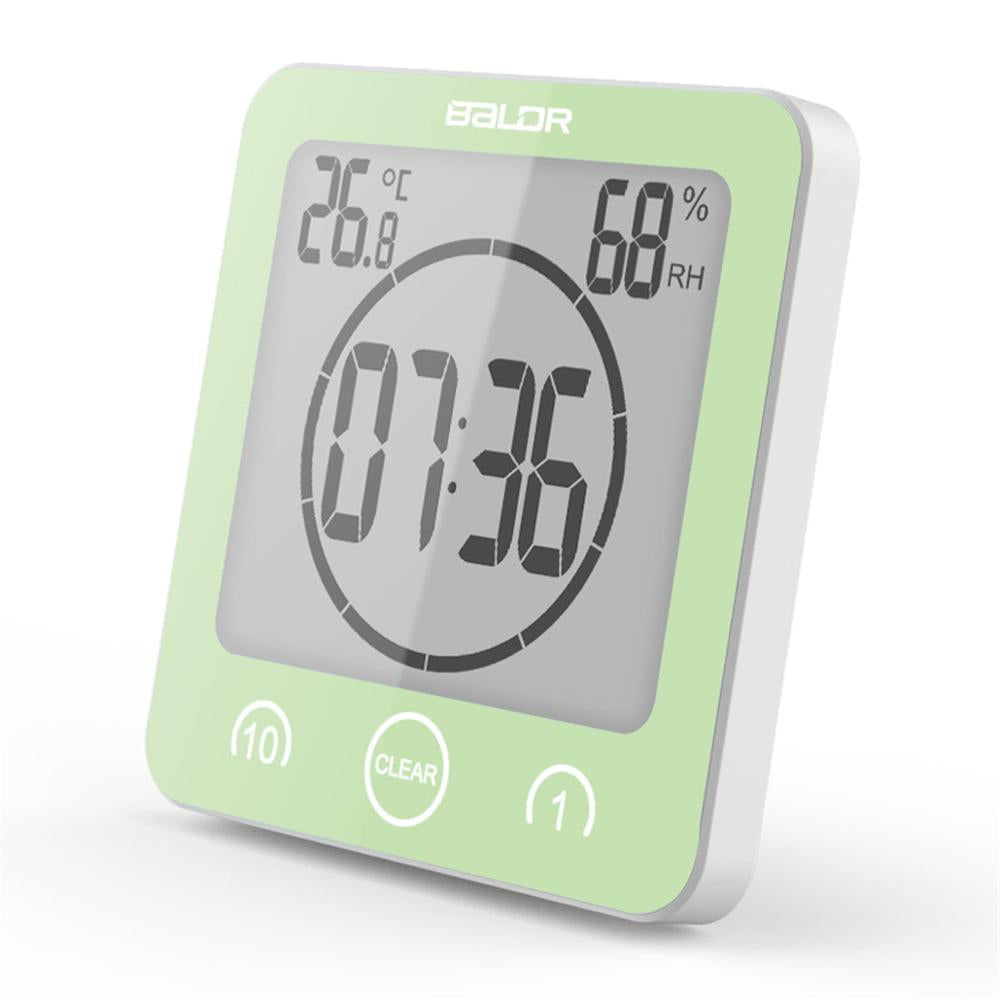 Digital Shower Clock AquaClock | Waterproof Suction Cup Mount, 10 cm Diameter | Large Display for Steamy Bathroom Timing