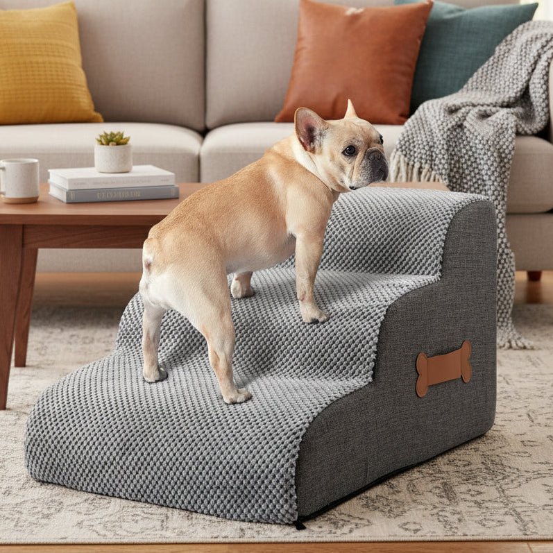 Dog Stairs | Non-Slip Velvet Pet Steps for Beds & Sofas