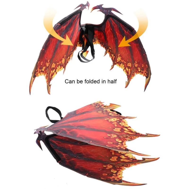 Dragon Wing Costume Accessory | Halloween Cosplay Carnival Party Wings | Lightweight Back-Worn Fantasy Costume Design