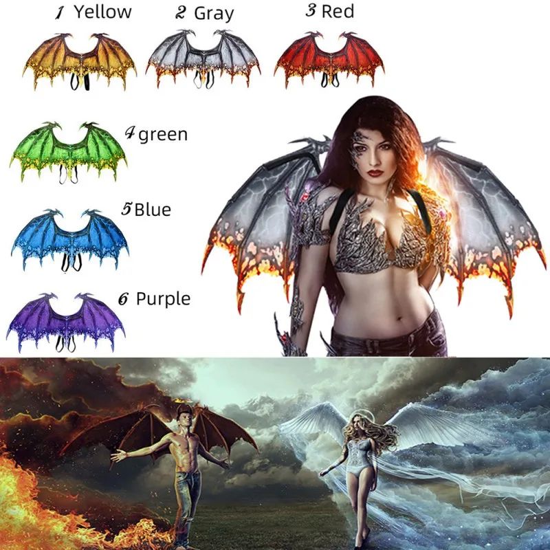 Dragon Wing Costume Accessory | Halloween Cosplay Carnival Party Wings | Lightweight Back-Worn Fantasy Costume Design