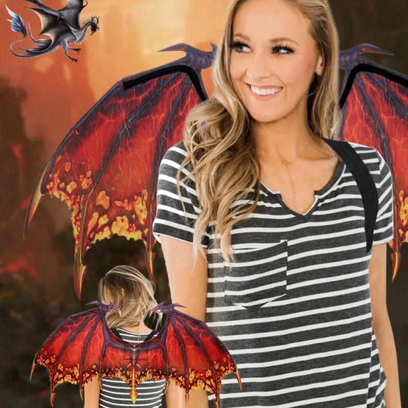 Dragon Wing Costume Accessory | Halloween Cosplay Carnival Party Wings | Lightweight Back-Worn Fantasy Costume Design