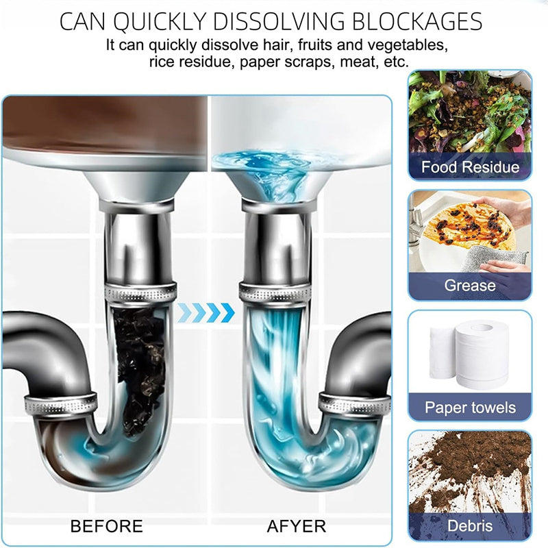 Drain Cleaner 350g | Pipe-Safe Fast-Acting Formula for Kitchen, Bathroom & Camper | Dissolves Grease, Hair & Stubborn Clogs