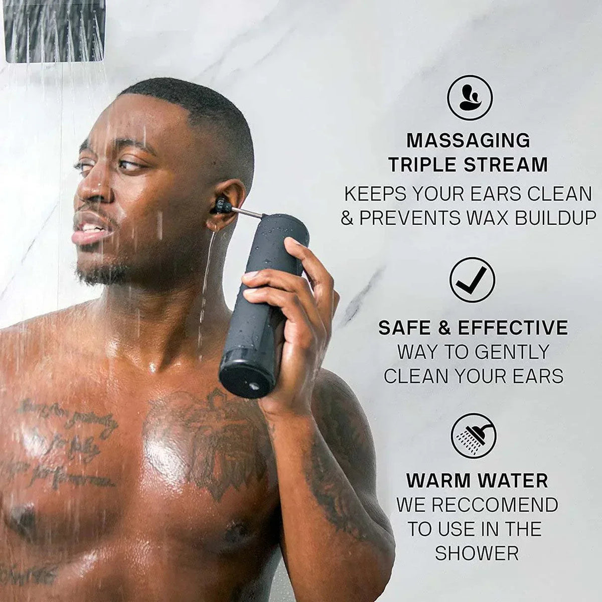 Ear Cleaner | Water-Rinse System, Multiple Tips & Rechargeable Design