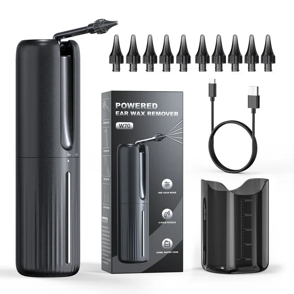 Ear Cleaner | Water-Rinse System, Multiple Tips & Rechargeable Design
