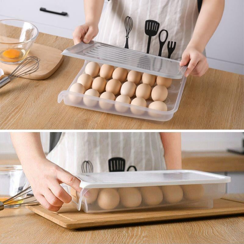 Egg Storage Holder Auto Scrolling Clear Plastic with 18-Egg Capacity