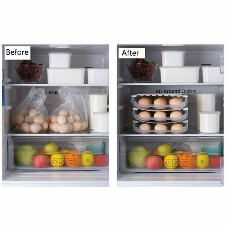 Egg Storage Holder Auto Scrolling Clear Plastic with 18-Egg Capacity