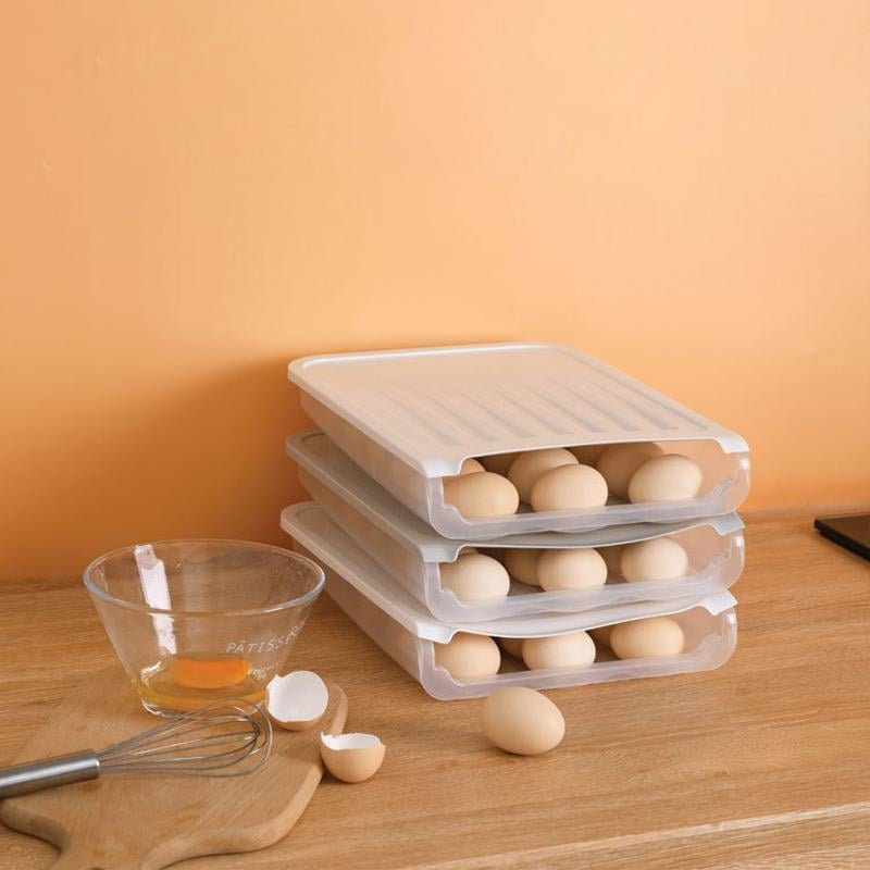 Egg Storage Holder Auto Scrolling Clear Plastic with 18-Egg Capacity
