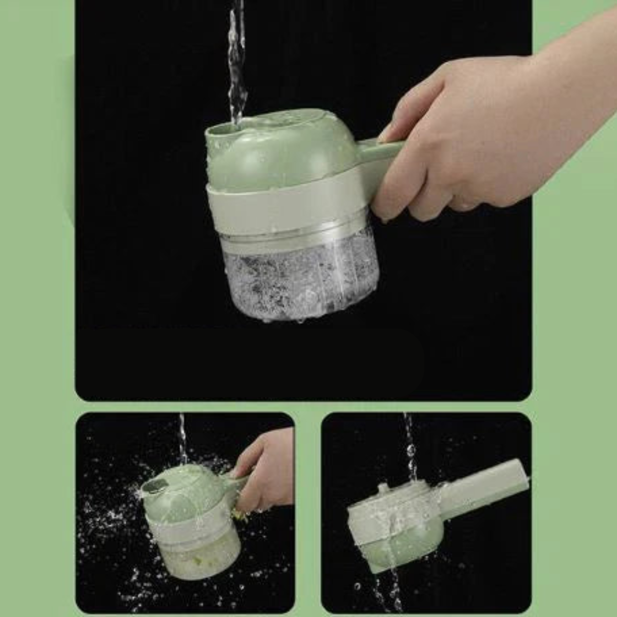 Electric 4-in-1 Food Slicer Grater Peeler | Built-In Cleaning Brush & USB Charging | Self-Cleaning Waterproof Design