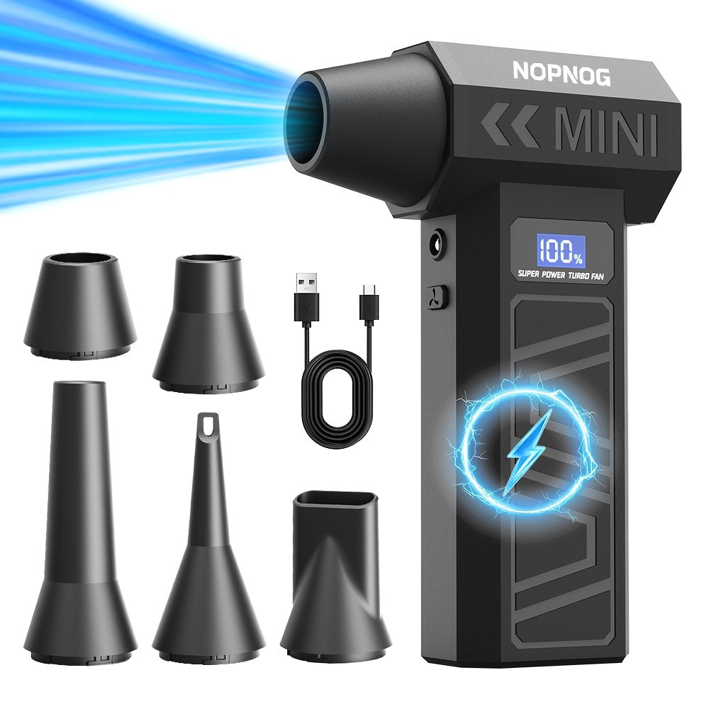 Electric Air Duster & Mini Vacuum Cleaner | 130,000 RPM Brushless Motor | 2x 4000 mAh Battery, USB-C Fast Charging