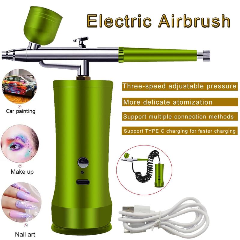 Electric Airbrush Kit | 0.3 mm Precision Nozzle, High-Pressure Spray | 600 mAh Battery, Cordless Spray Gun Set