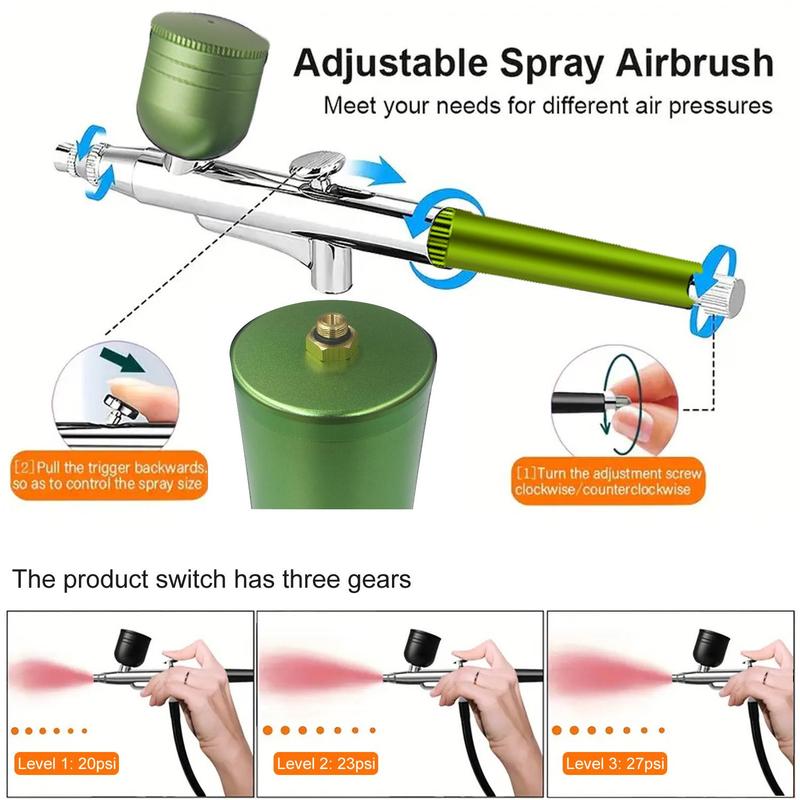 Electric Airbrush Kit | 0.3 mm Precision Nozzle, High-Pressure Spray | 600 mAh Battery, Cordless Spray Gun Set