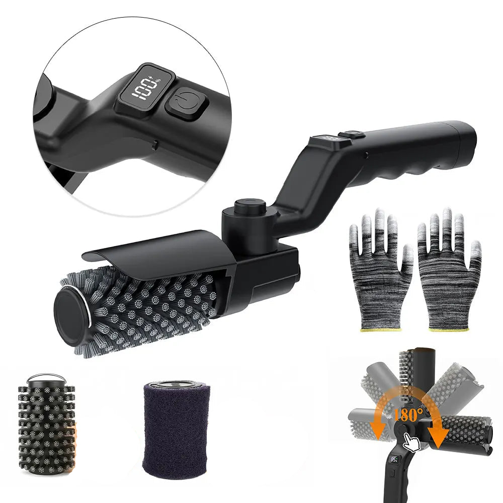Electric Barbecue Grill Brush | Powered Head, Three Speeds