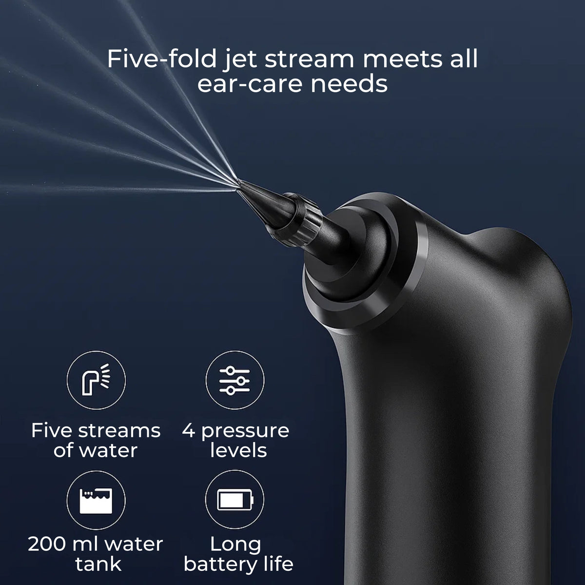 Electric Ear Wax Remover for Adults & Kids | Adjustable Water Jet Pressure | Soft Silicone Tip, Warm Irrigation