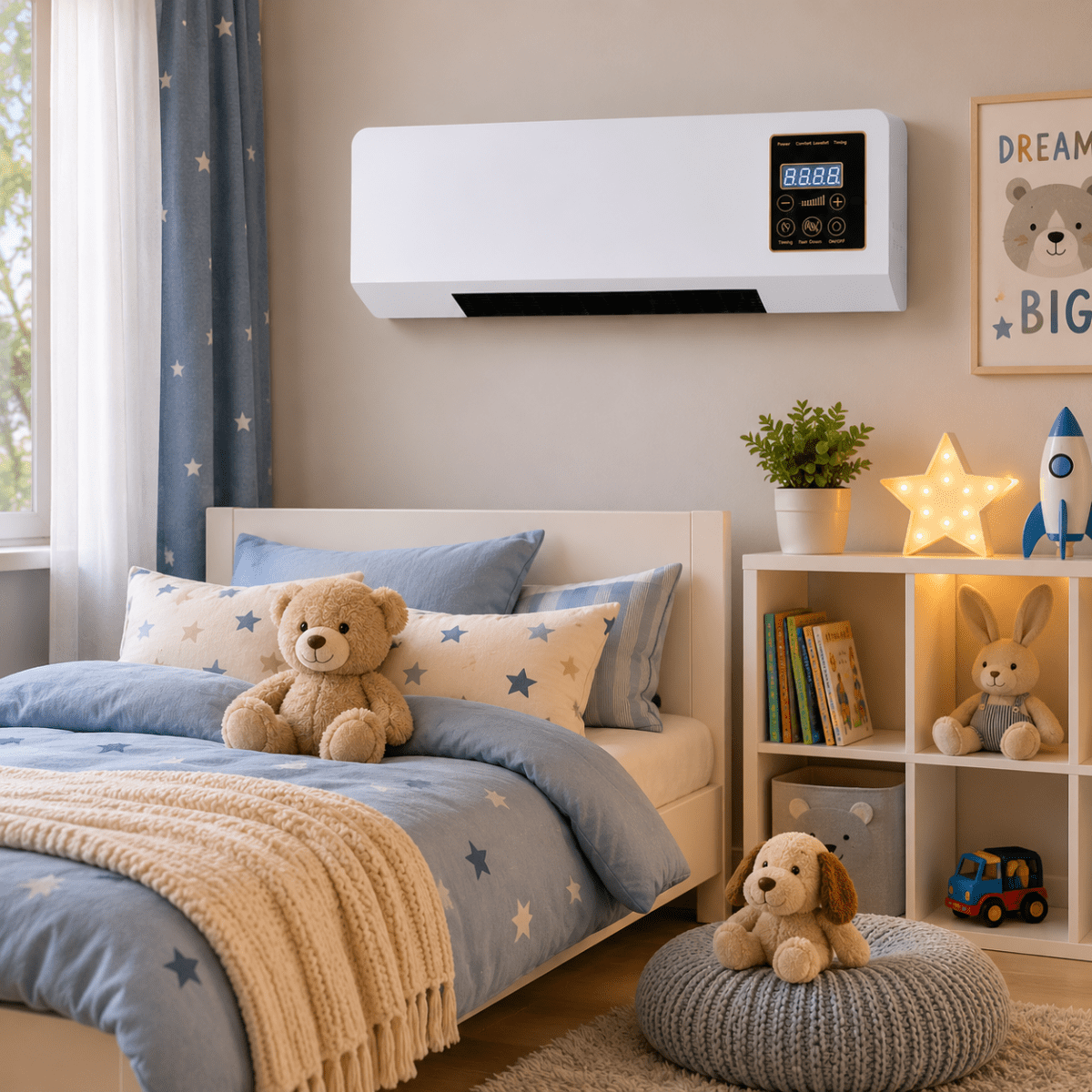 Electric Fan Heater Compact ABS Casing Mains-Powered with Warm Air Function