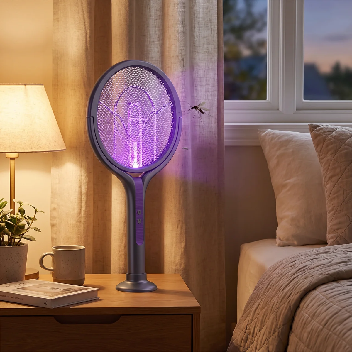 Electric Mosquito Swatter | Rotating Head, Light Mode