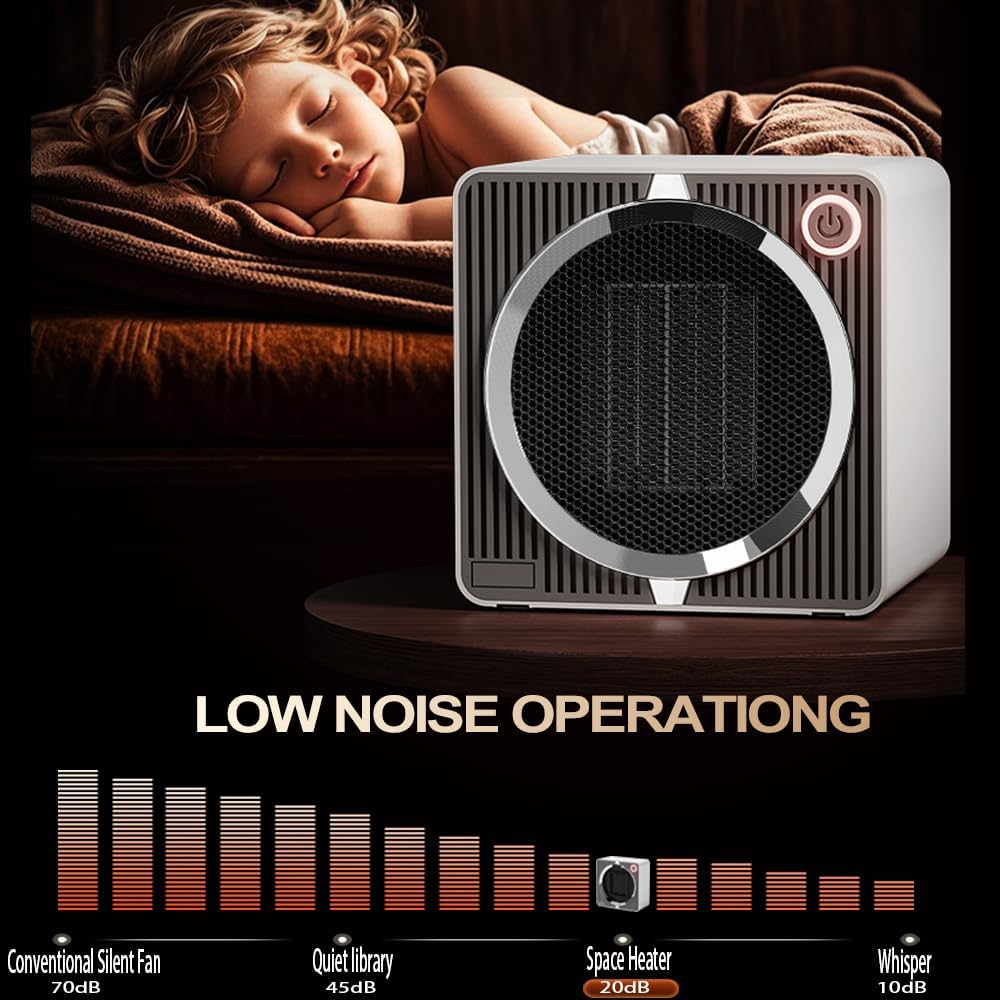Electric PTC Ceramic Heater 500W | Rapid Heat-Up & Even Heat Distribution | Low Energy, Overheat & Tip-Over Protection