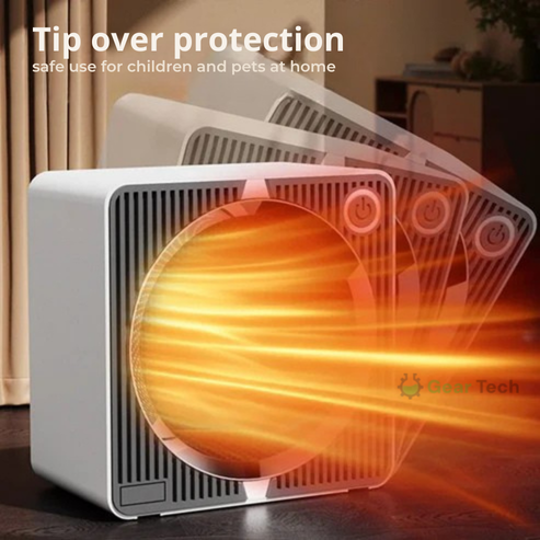 Electric PTC Ceramic Heater 500W | Rapid Heat-Up & Even Heat Distribution | Low Energy, Overheat & Tip-Over Protection