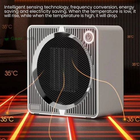Electric PTC Ceramic Heater 500W | Rapid Heat-Up & Even Heat Distribution | Low Energy, Overheat & Tip-Over Protection