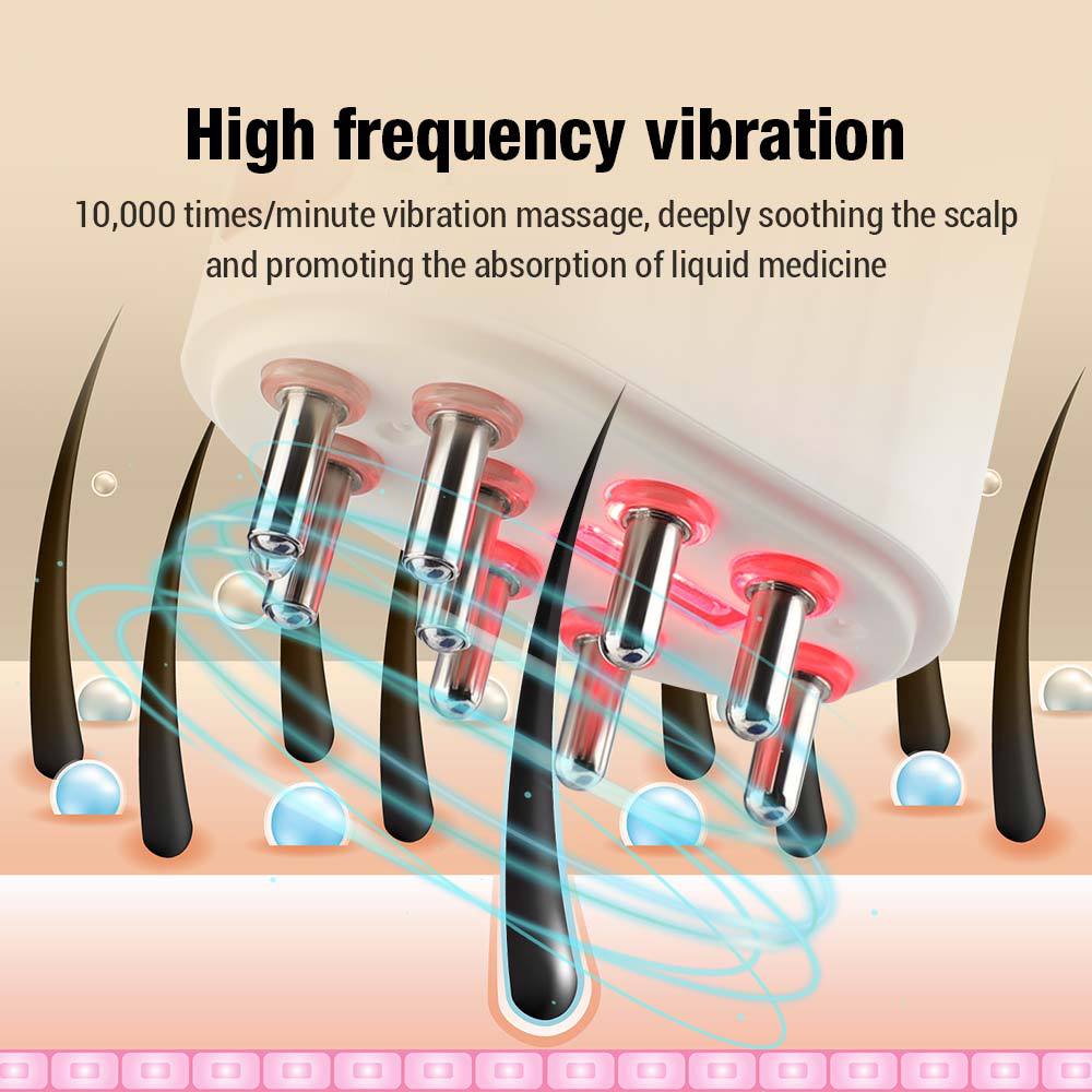 Electric Scalp Massager & Hair Oil Applicator | Red Light Therapy & 10000 RPM Vibration | Waterproof IPX5 Head Massager