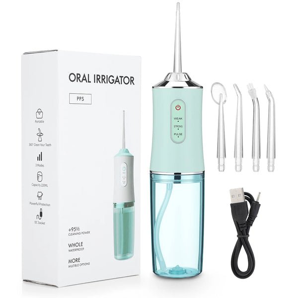 Electric Water Flosser | 3 Pressure Modes, IPX7 Waterproof | 1000mAh Battery, 60 Min Cordless Use, Quiet Design