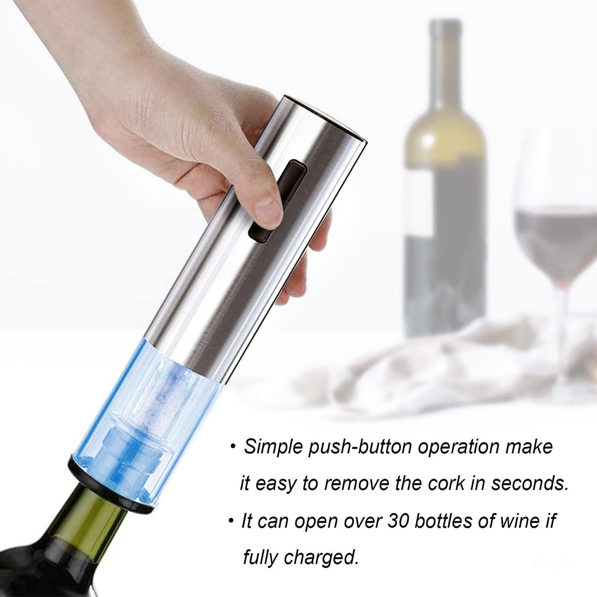 Electric Wine Bottle Opener | Rechargeable Set with Stand