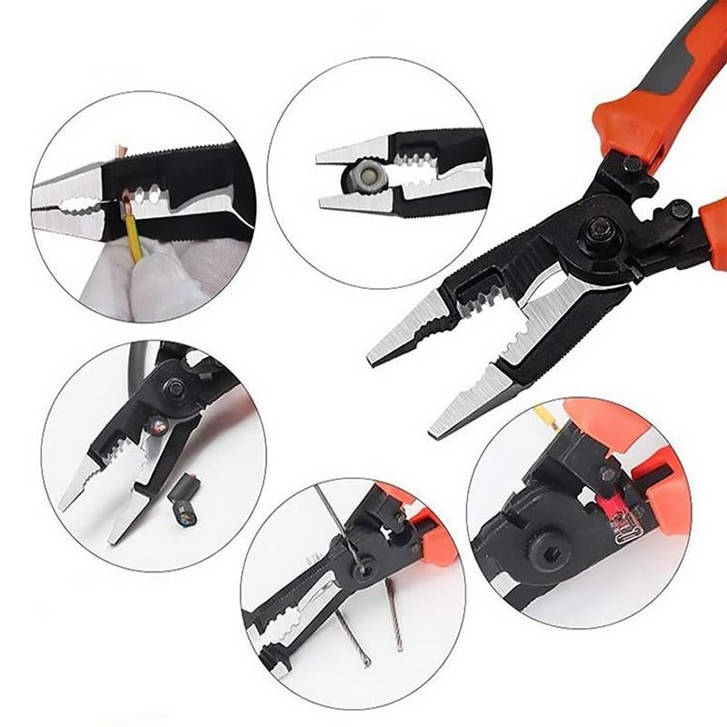 Electrician Pliers Multifunctional Steel Alloy Anti-Slip with Safety Lock