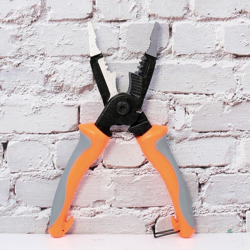 Electrician Pliers Multifunctional Steel Alloy Anti-Slip with Safety Lock