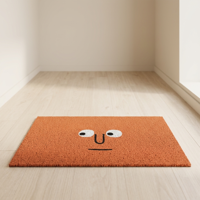 Emoji Doormat, Polyester Surface, Rubber Backed | Six Fun Designs, Multiple Styles and Sizes | Non-Slip Grip for Entryways