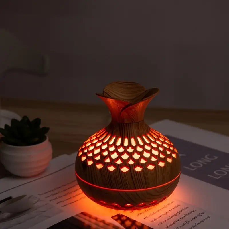 Essential Oil Diffuser 300 ml Tank | Brown or Black LED Night Light | Ultrasonic Aromatherapy Humidifier for Bedroom & Office