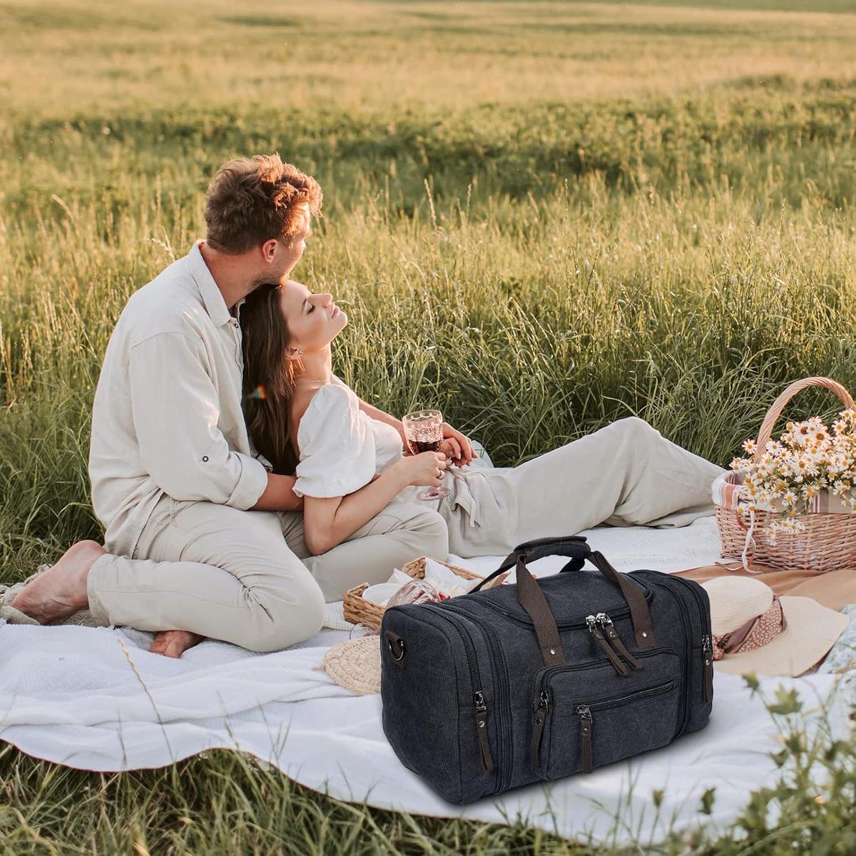Expandable Duffle Bag - High-Density Canvas with 40L to 50L Capacity - Durable - Multiple Pockets