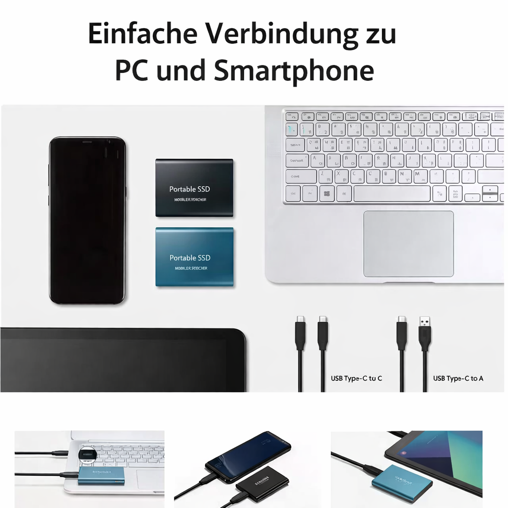 External SSD Flash Drive 128GB | USB 3.1 & USB-C | Pocket Solid-State Drive