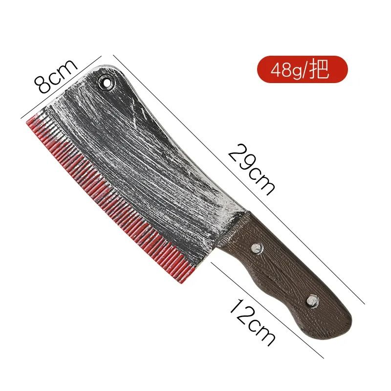 Fake Bloody Knife Prop Halloween Costume Accessory | Blunt Safe Plastic Blade with Blood Splatter Effect | Lightweight Horror Prop