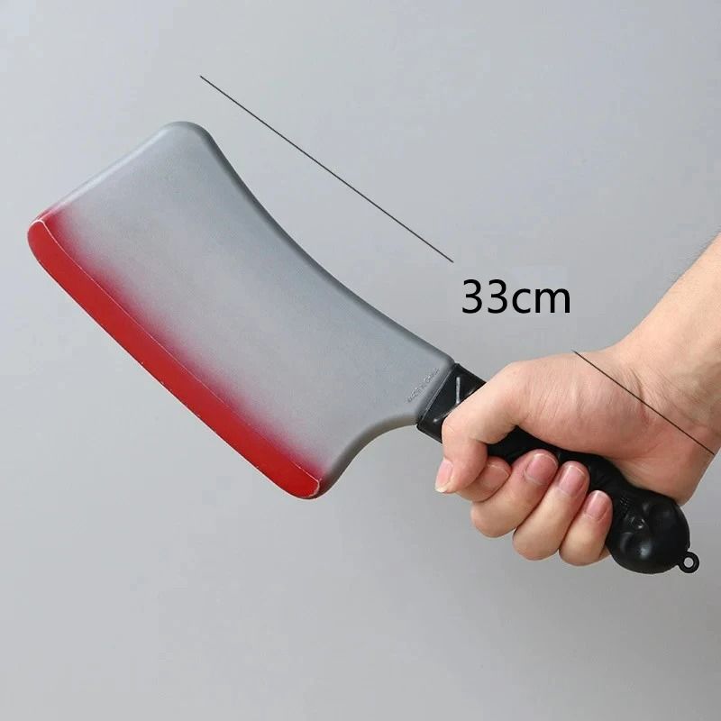 Fake Bloody Knife Prop Halloween Costume Accessory | Blunt Safe Plastic Blade with Blood Splatter Effect | Lightweight Horror Prop