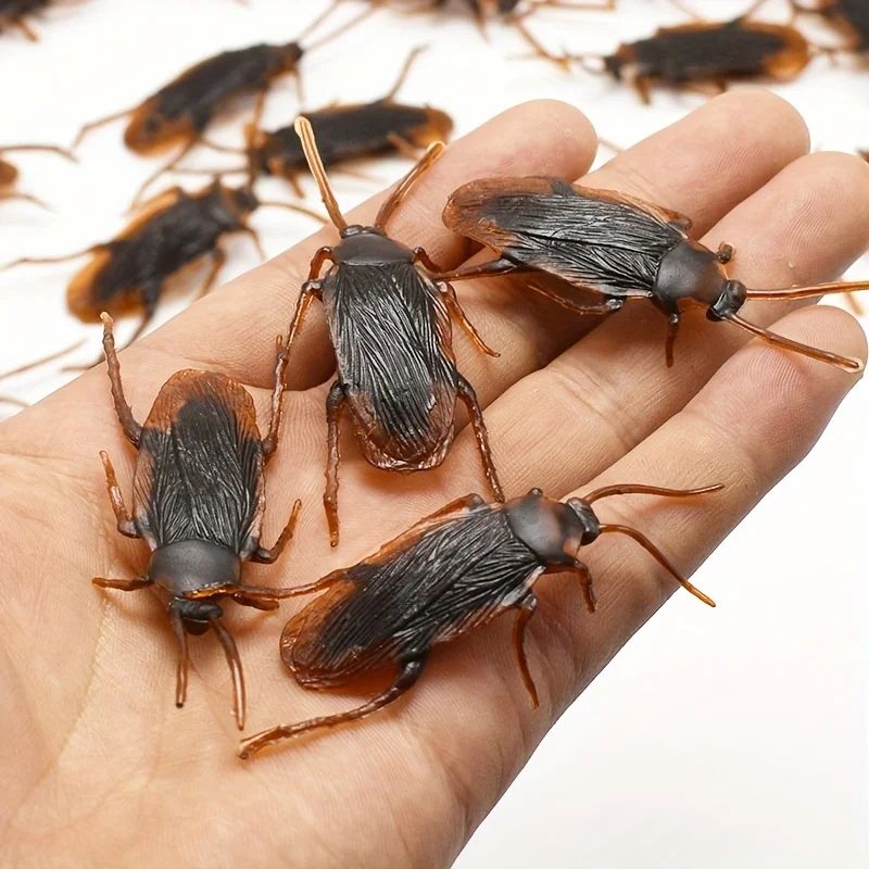 Fake Cockroach Prank Toys for Halloween & Party Pranks | 50-Piece Set, Lifelike Detail | Reusable Novelty Bugs