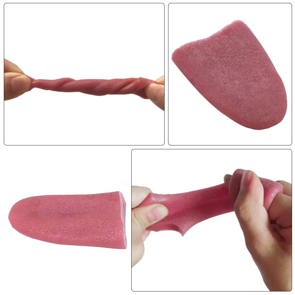 Fake Tongue Prop Halloween Costume Trick Toy | Stretchy Shape-Memory TPR Material | Washable Reusable Magic Prank Prop