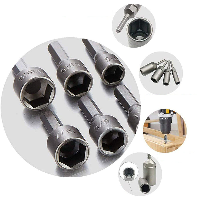 Fastener Nut Driver Set Chrome Vanadium Steel Non-Slip with Hex Shank