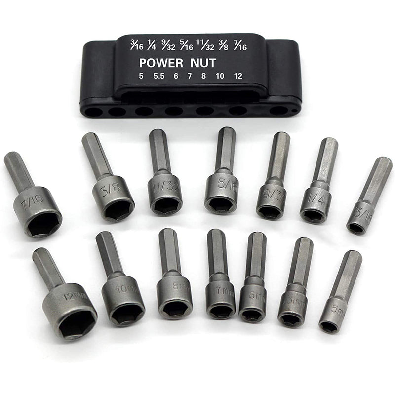 Fastener Nut Driver Set Chrome Vanadium Steel Non-Slip with Hex Shank