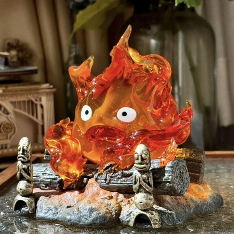 Flame Character Night Light | Handcrafted LED Resin Lamp | Warm Cosy Ambient Glow for Bedroom & Living Room Decor