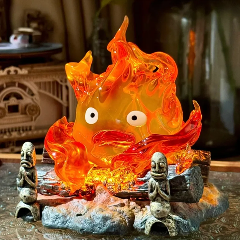 Flame Character Night Light | Handcrafted LED Resin Lamp | Warm Cosy Ambient Glow for Bedroom & Living Room Decor