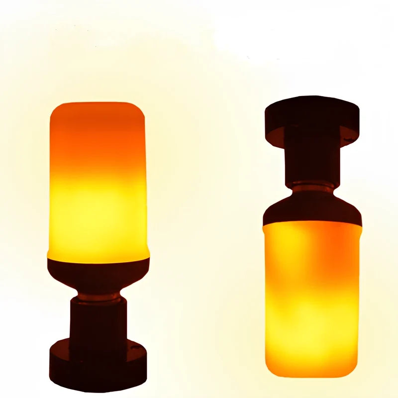 Flame-Flicker Light Bulb PVC 13.8 x 6.5 cm | Yellow or Blue | 4 Lighting Modes, Indoor/Outdoor Use, Fits E27/E26/E22 Sockets