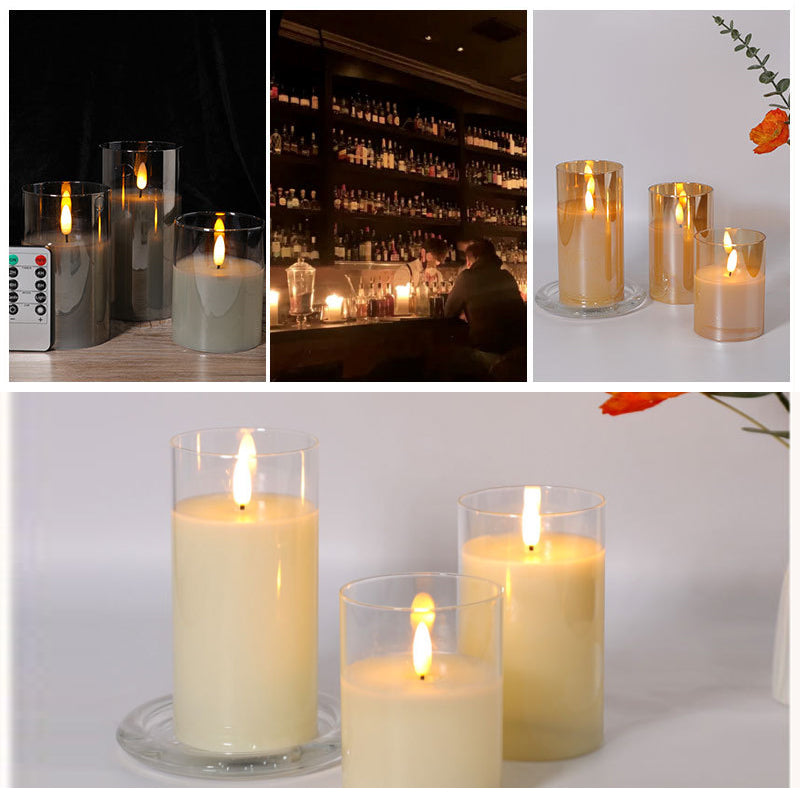 Flameless LED Candle with 3D Wick | Remote Control, Adjustable Brightness, 8-Hour Timer | Real Wax, Flicker Flame Effect