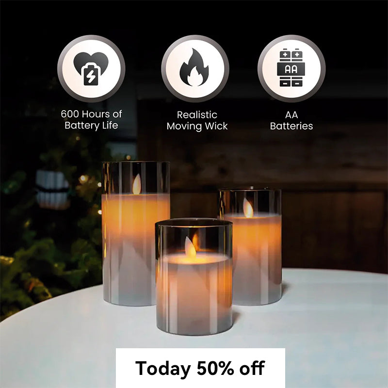 Flameless LED Candle with 3D Wick | Remote Control, Adjustable Brightness, 8-Hour Timer | Real Wax, Flicker Flame Effect