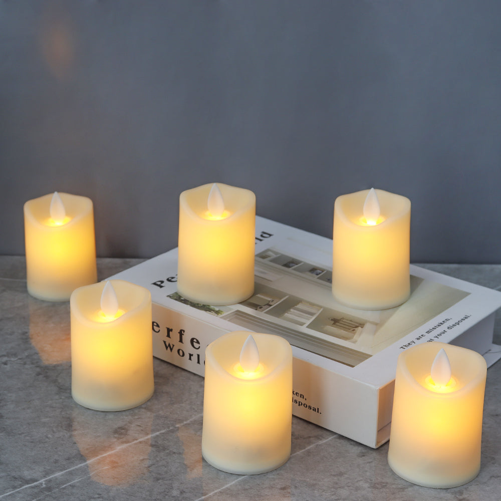 Flameless LED Candles Set of 6 | Realistic Flickering Flame, Battery Operated | Cool-Touch Safe Plastic Home Decor