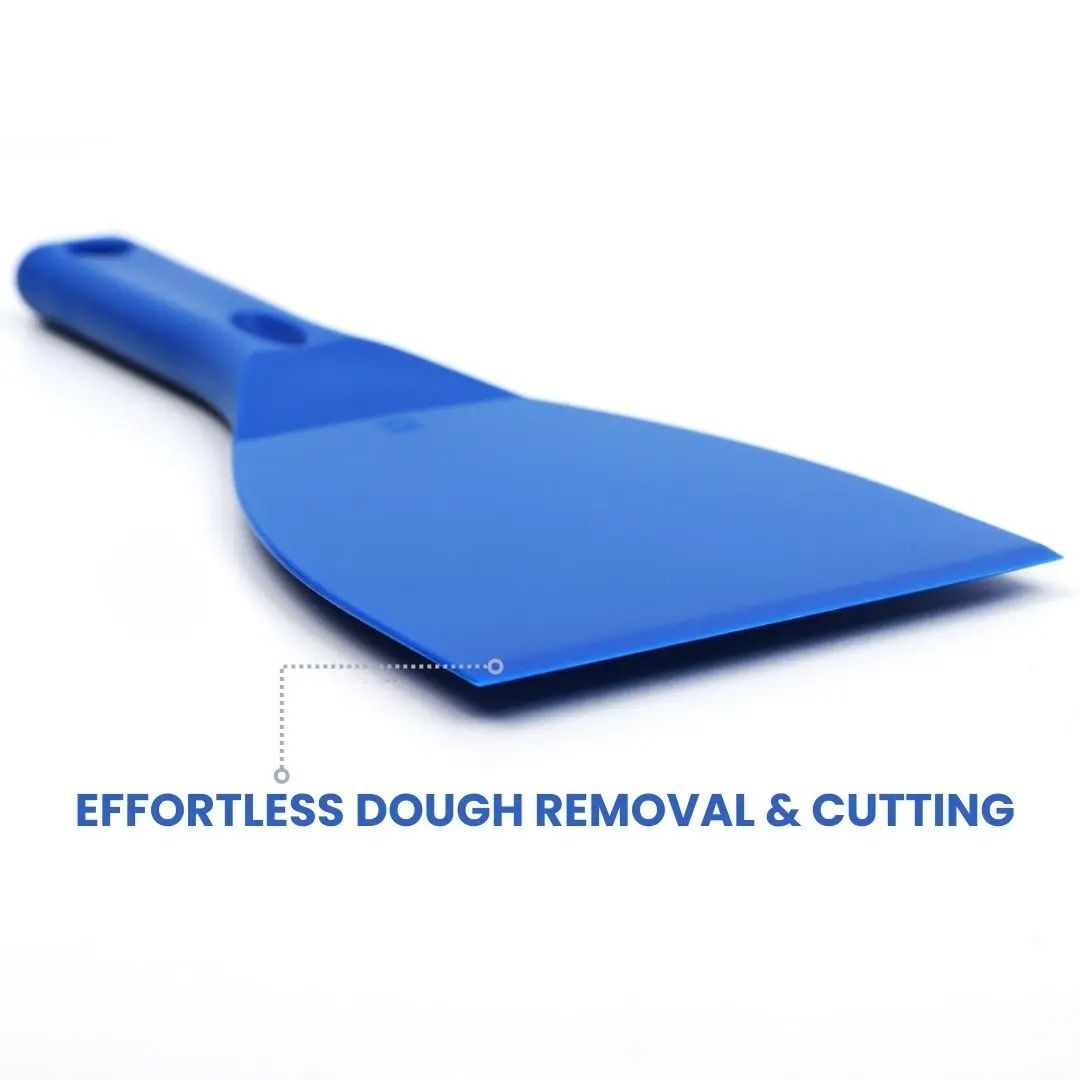 Flexible Pizza Dough Scraper Spatula Food-Grade Plastic | Ergonomic Handle, Hanging Hole | Non-Scratch Dough Cutting & Lifting