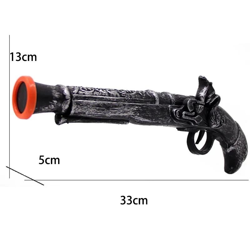 Flintlock Pirate Pistol Prop | Retro Engraved Costume Sidearm | Lightweight ABS Build for Halloween Party Cosplay